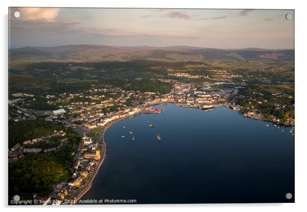 Oban from the air Acrylic by Kevin Allen