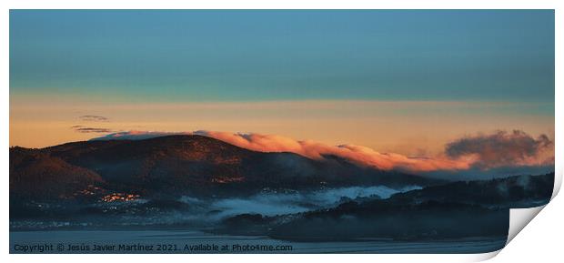 Majestic Dawn at A Escusa Mountain Print by Jesus Martínez