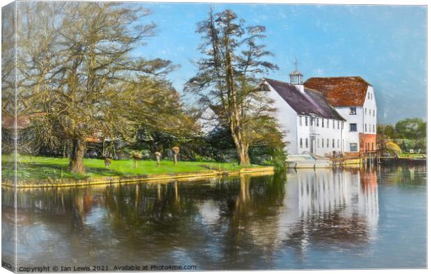 Hambleden Mill by the Thames Canvas Print by Ian Lewis