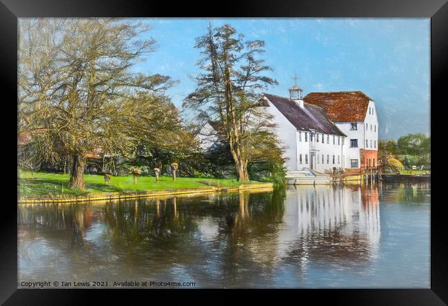 Hambleden Mill by the Thames Framed Print by Ian Lewis