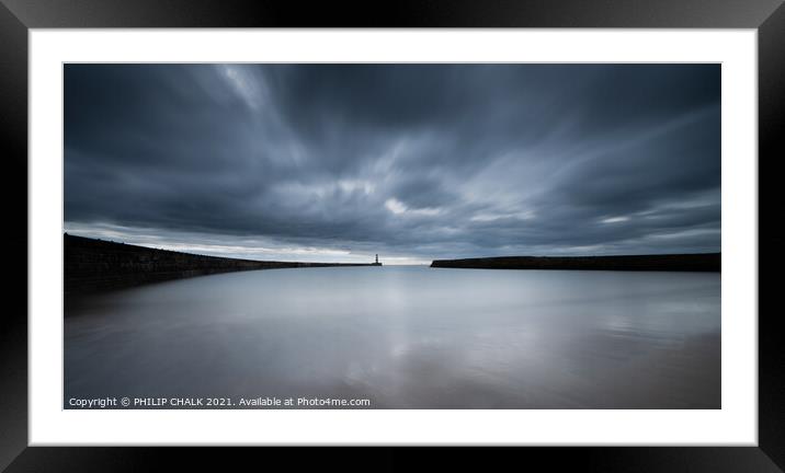 Seaham Harbour abstract pano on the north east coa Framed Mounted Print by PHILIP CHALK