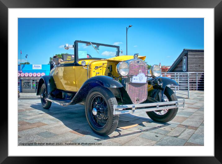Vintage Ford Model A car at show, Southend on Sea, Essex, UK.  Framed Mounted Print by Peter Bolton