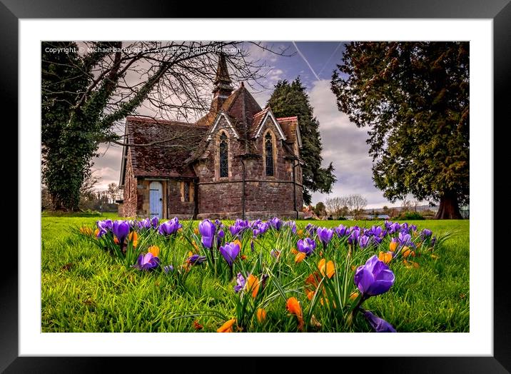Cotswold Church Framed Mounted Print by Michael Barby