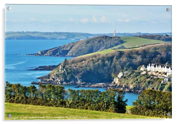 Fowey & Gribbin Head, Cornwall. Acrylic by Neil Mottershead