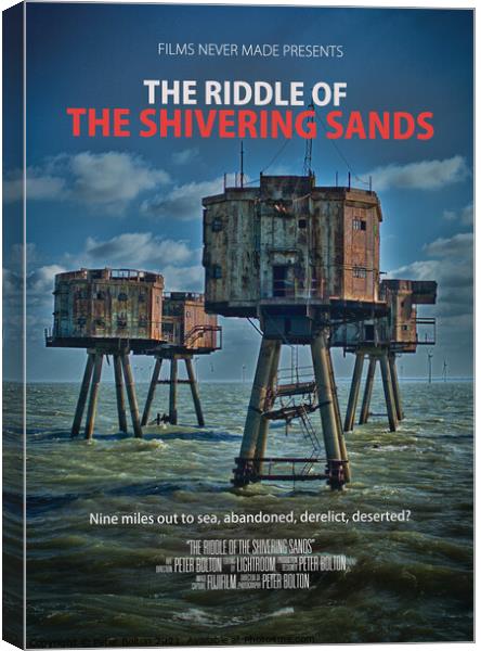 'Movies Never Made #2' - The riddle off the shivering sands. Canvas Print by Peter Bolton
