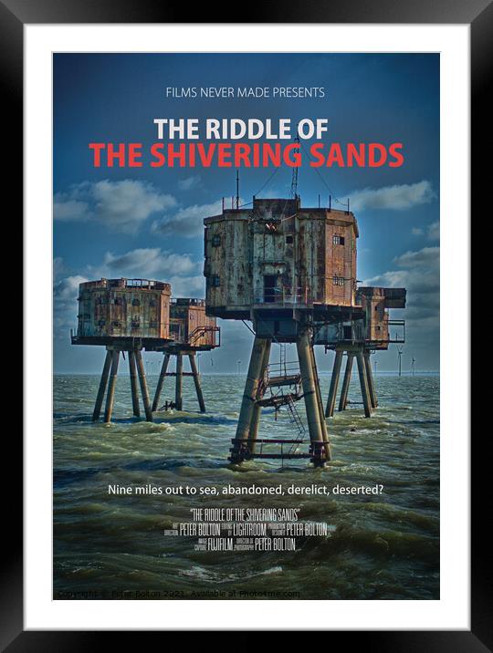 'Movies Never Made #2' - The riddle off the shivering sands. Framed Mounted Print by Peter Bolton