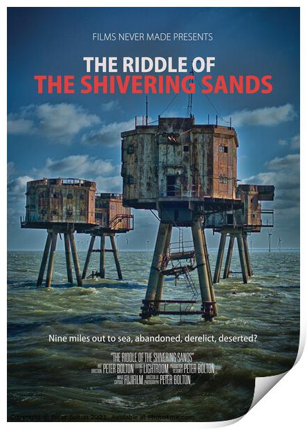 'Movies Never Made #2' - The riddle off the shivering sands. Print by Peter Bolton