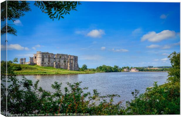 Carew Castle and Tidal Mill, Pembrokeshire Canvas Print by Tracey Turner