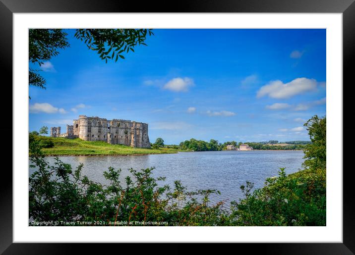 Carew Castle and Tidal Mill, Pembrokeshire Framed Mounted Print by Tracey Turner