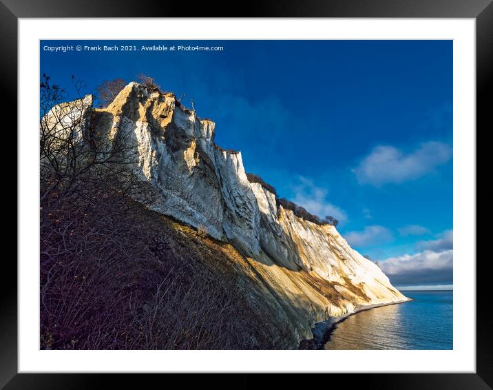 White cliffs on the island Moen in Denmark Framed Mounted Print by Frank Bach