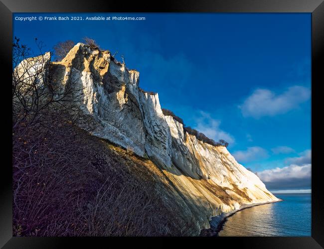 White cliffs on the island Moen in Denmark Framed Print by Frank Bach