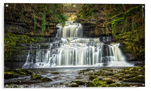 Cotter force near Hawes village in the Yorkshire dales 75  Acrylic by PHILIP CHALK