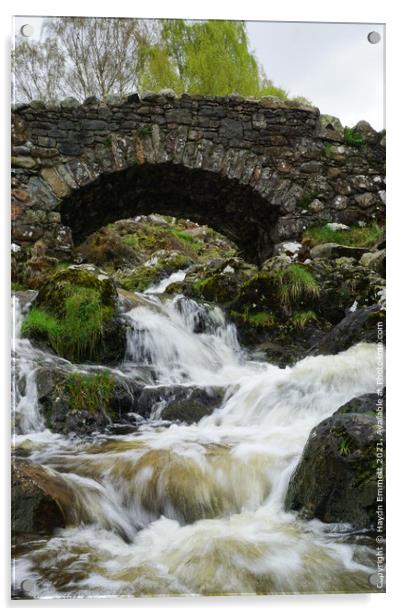 Ashness bridge waterfall  Acrylic by Haydn Emmett