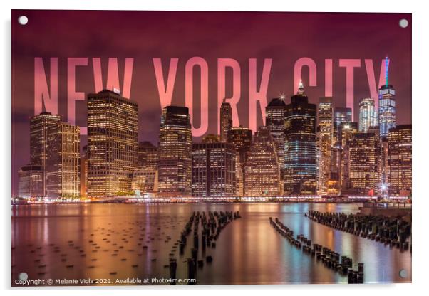 NEW YORK CITY Skyline Acrylic by Melanie Viola