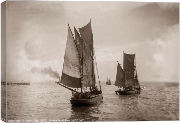 Sailing to the fishing grounds, ,from original vin Canvas Print by Kevin Allen