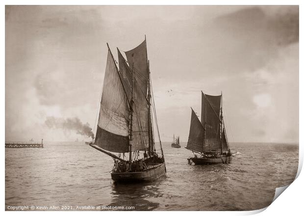 Sailing to the fishing grounds, ,from original vin Print by Kevin Allen