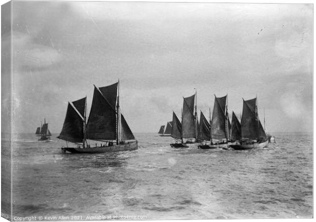  Fishing Smacks in the North Sea, ,from original v Canvas Print by Kevin Allen