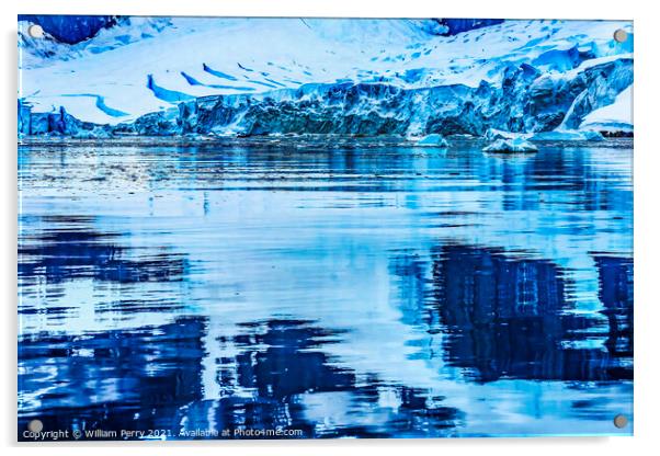  Snow Mountains Reflection Paradise Bay Antarctica Acrylic by William Perry