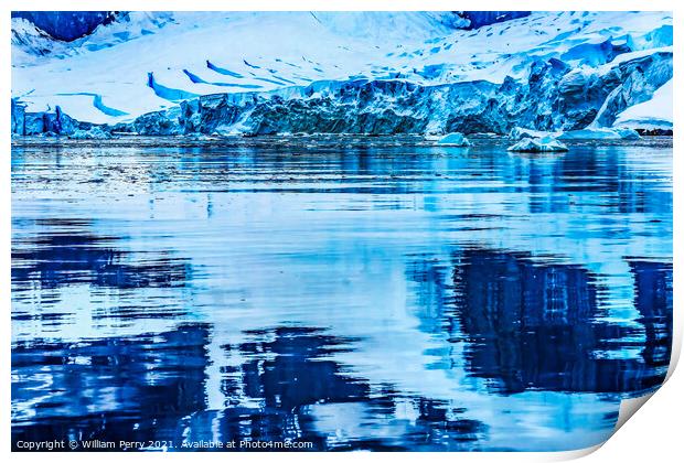  Snow Mountains Reflection Paradise Bay Antarctica Print by William Perry