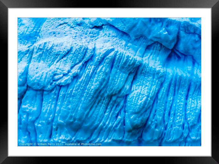 Blue Iceberg Abstract Close Paradise Bay Antarctica Framed Mounted Print by William Perry