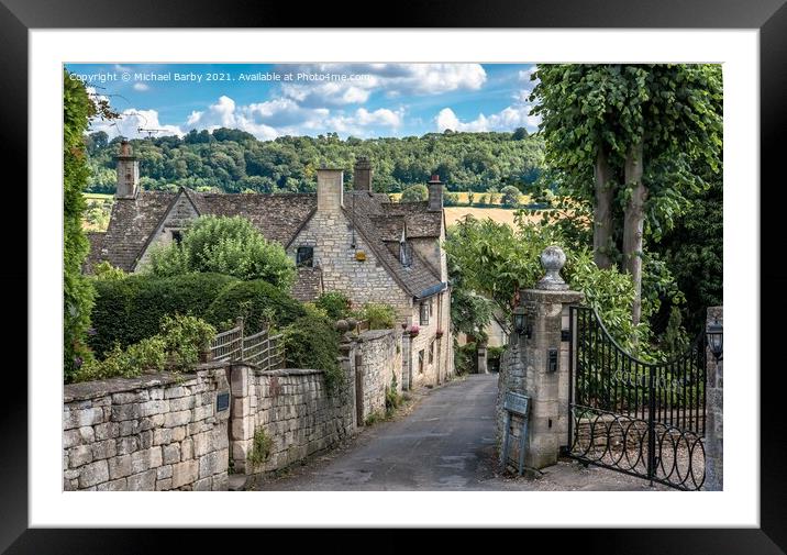 Lane in Painswick Framed Mounted Print by Michael Barby