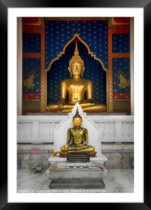 Wat Saket temple Bangkok Framed Mounted Print by Sergio Delle Vedove