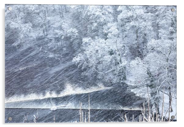 winter river Nidd in Knaresborough Acrylic by mike morley