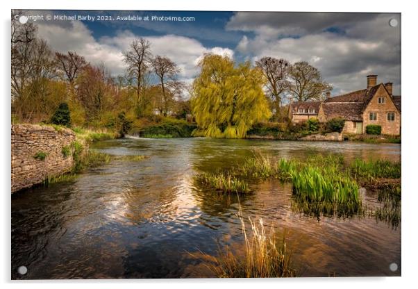 Fairford Mill Acrylic by Michael Barby