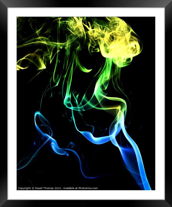 Fiery Smoke Art Framed Mounted Print by David Thomas