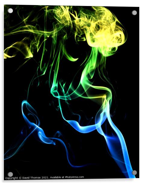 Fiery Smoke Art Acrylic by David Thomas
