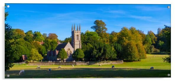 St Nicholas Church ,Chawton near Alton Hampshire. Autumn 2018 Acrylic by Philip Enticknap