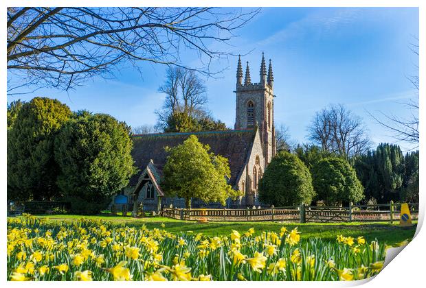 Springtime St Nicholas Church ,Chawton Print by Philip Enticknap