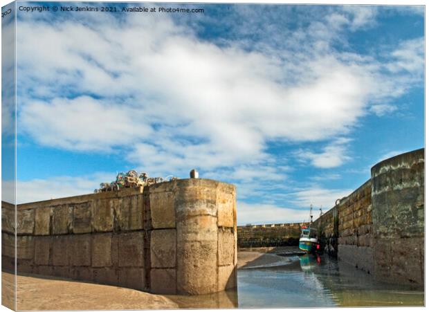 Beadnall Harbour Entrance Northumberland Coast Canvas Print by Nick Jenkins