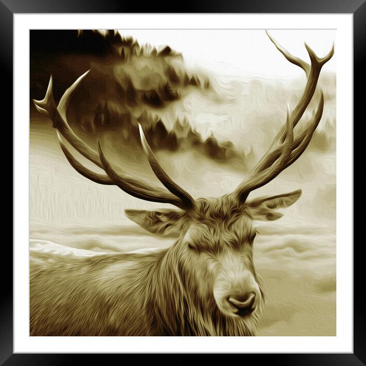 The Deer Framed Mounted Print by Paul Robson