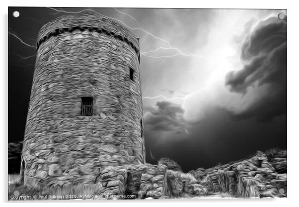 Orchardton Tower Acrylic by Paul Robson