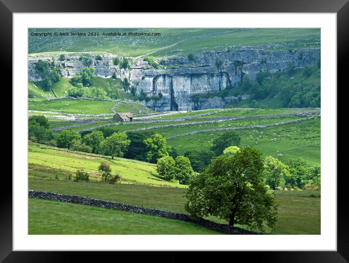 Malham Cove in the Yorkshire Dales Framed Mounted Print by Nick Jenkins