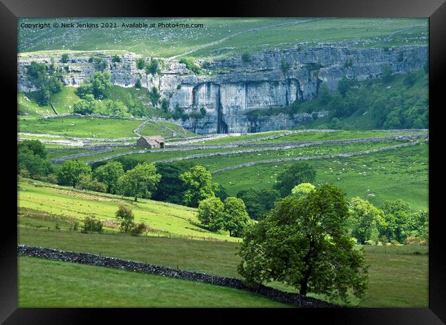 Malham Cove in the Yorkshire Dales Framed Print by Nick Jenkins
