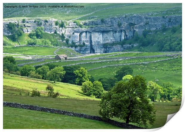 Malham Cove in the Yorkshire Dales Print by Nick Jenkins