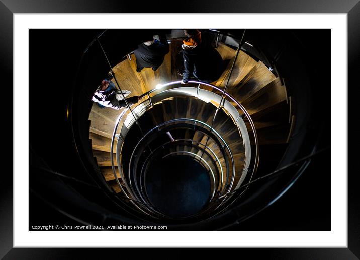 Glasgow Spiral Staircase Framed Mounted Print by Chris Pownell