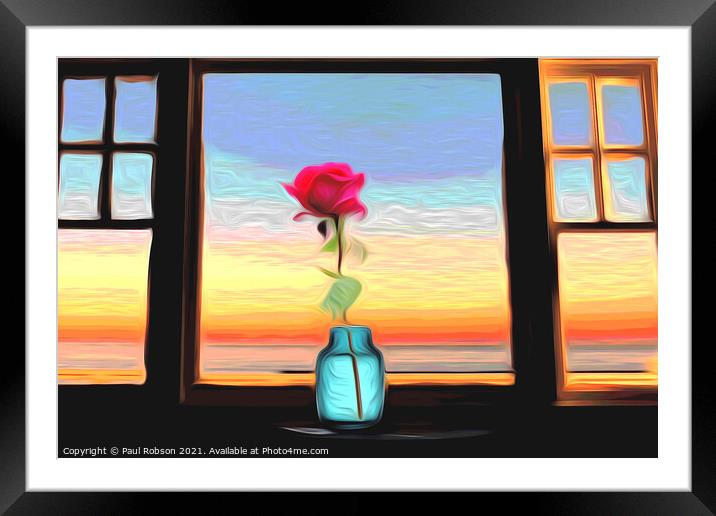 The window rose Framed Mounted Print by Paul Robson