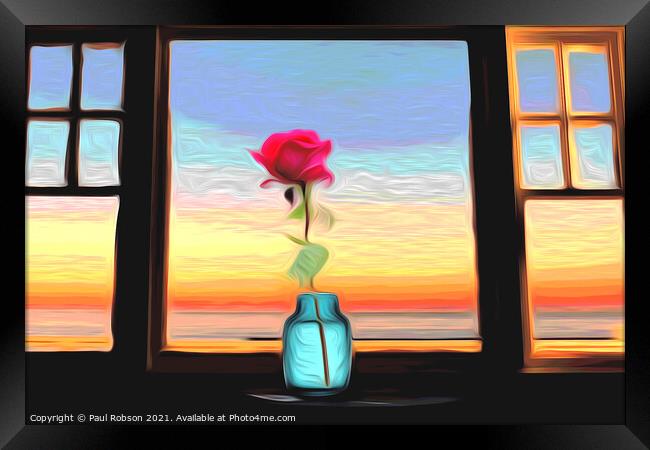The window rose Framed Print by Paul Robson