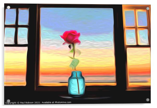 The window rose Acrylic by Paul Robson