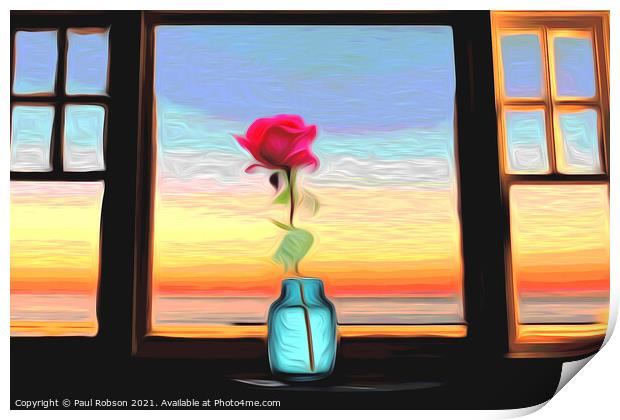 The window rose Print by Paul Robson
