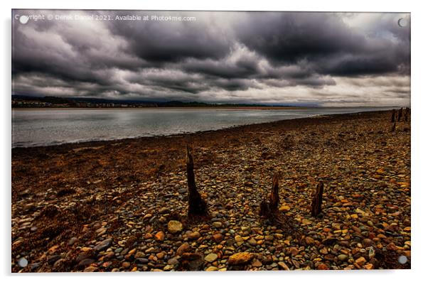 Looking towards Caernarvon from Anglesey #2 Acrylic by Derek Daniel