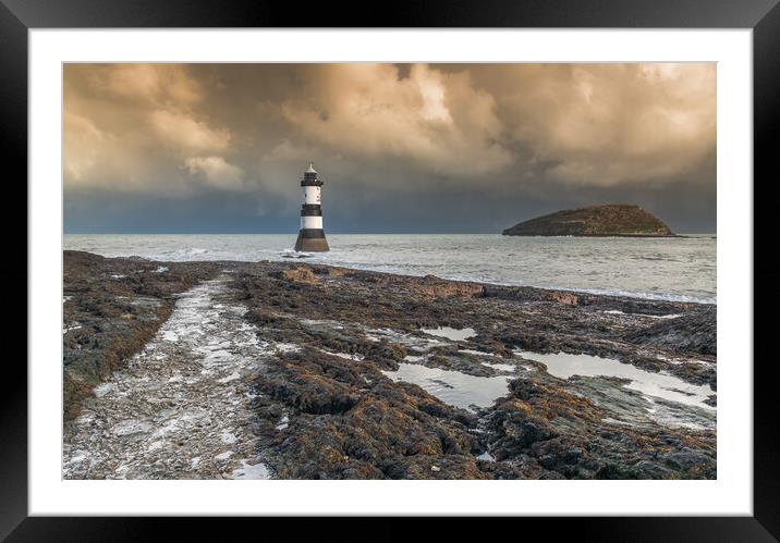Stormy skies at Penmon Point Anglesey Framed Mounted Print by Jonathon barnett