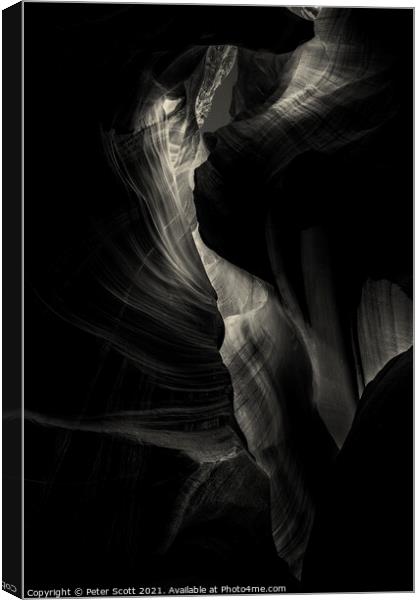 Mysterious Antelope Canyon Canvas Print by Peter Scott