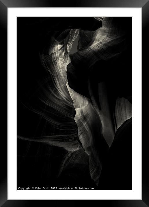 Mysterious Antelope Canyon Framed Mounted Print by Peter Scott