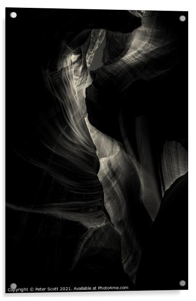 Mysterious Antelope Canyon Acrylic by Peter Scott