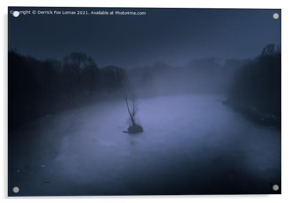 Mist On Greenmount island, Bury Acrylic by Derrick Fox Lomax