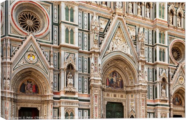 Facade of Cathedral of Santa Maria del Fiore, Florence Canvas Print by Peter O'Reilly